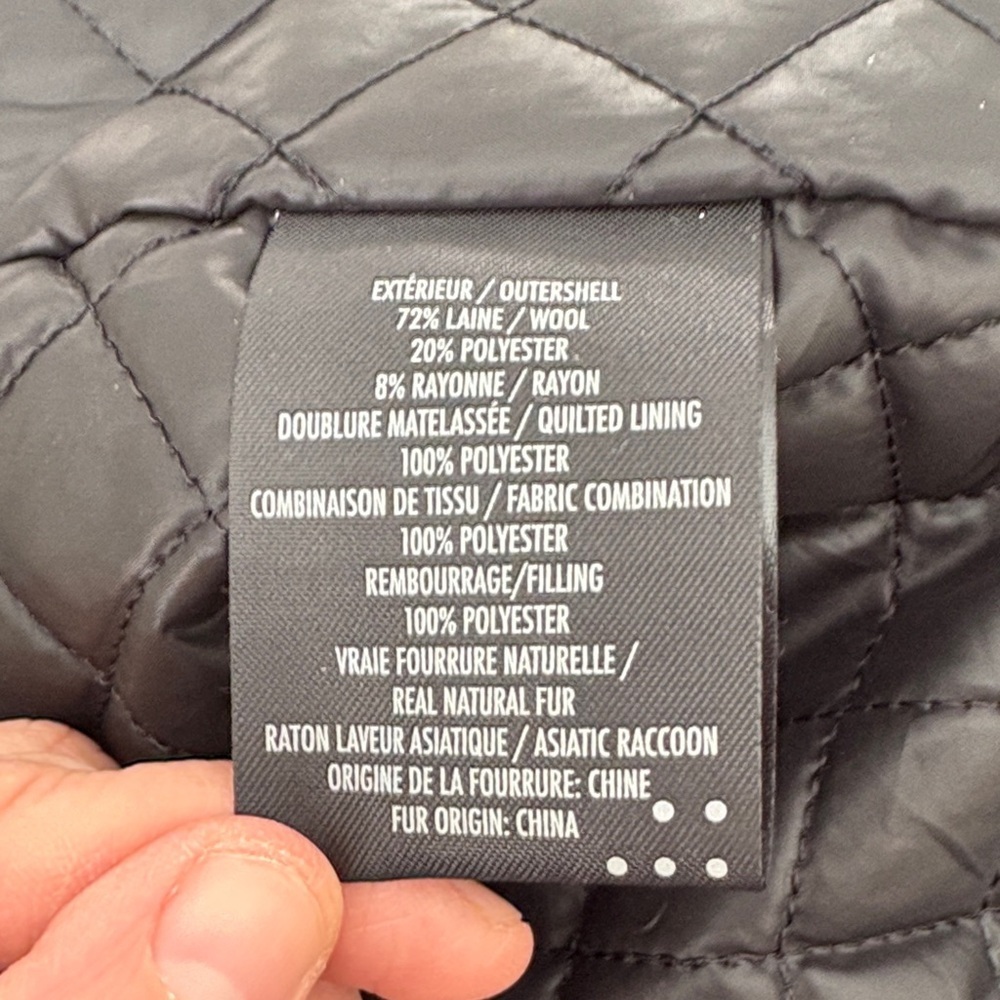 Soia & Kyo Black Pea Coat with Quilted Accents - Picture 3 of 4